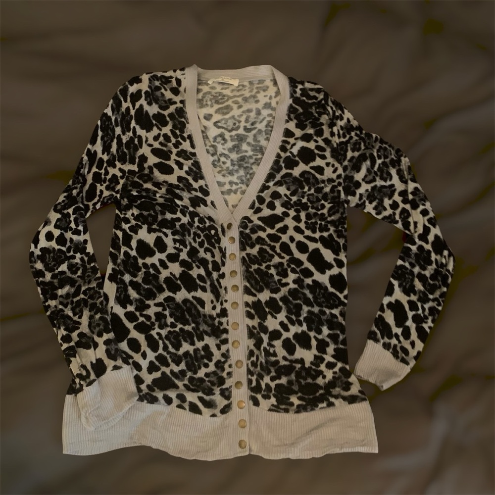 NWOT Zenana Black and Gray Animal Print Lightweight Cardigan Sz Large - Picture 13 of 13
